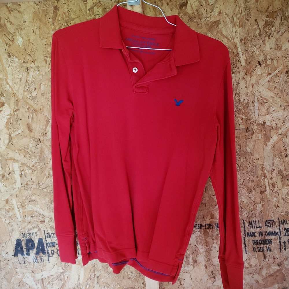 American Eagle, new long sleeve polo shirt